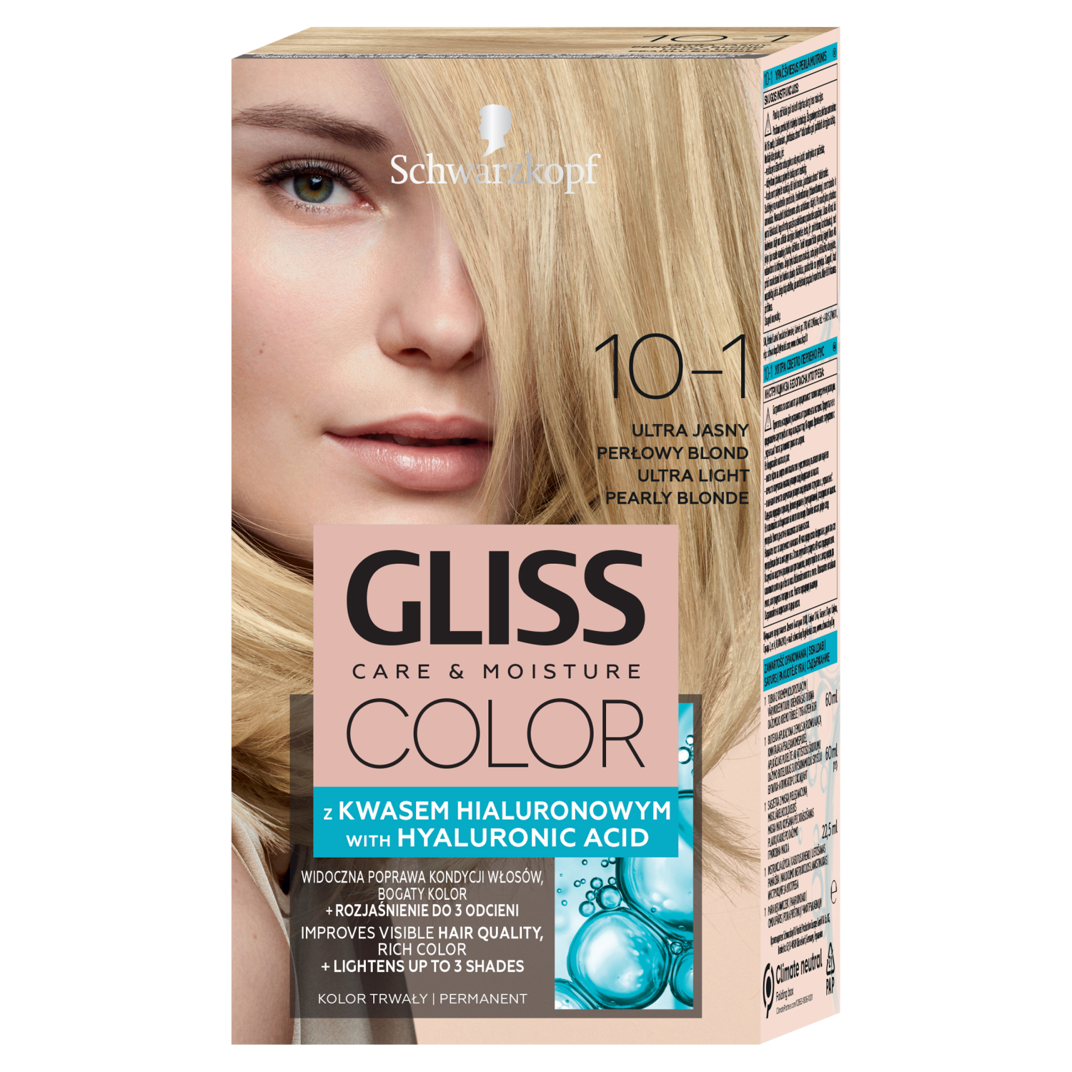 Gliss Color farba do włosów 10-1 ultra jasny perłowy blond, 1 opak.