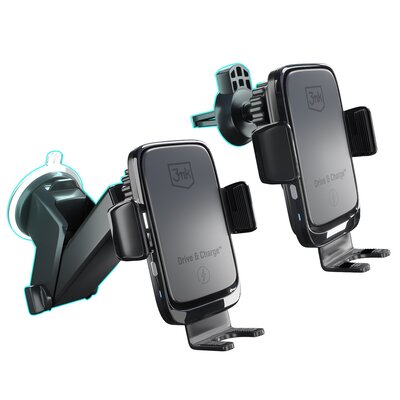Uchwyt na telefon 3MK Drive & Charge 15W Czarny