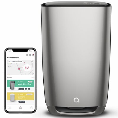 Oczyszczacz powietrza AERIS Aair 3-in-1 Pro Szary Wi‑Fi