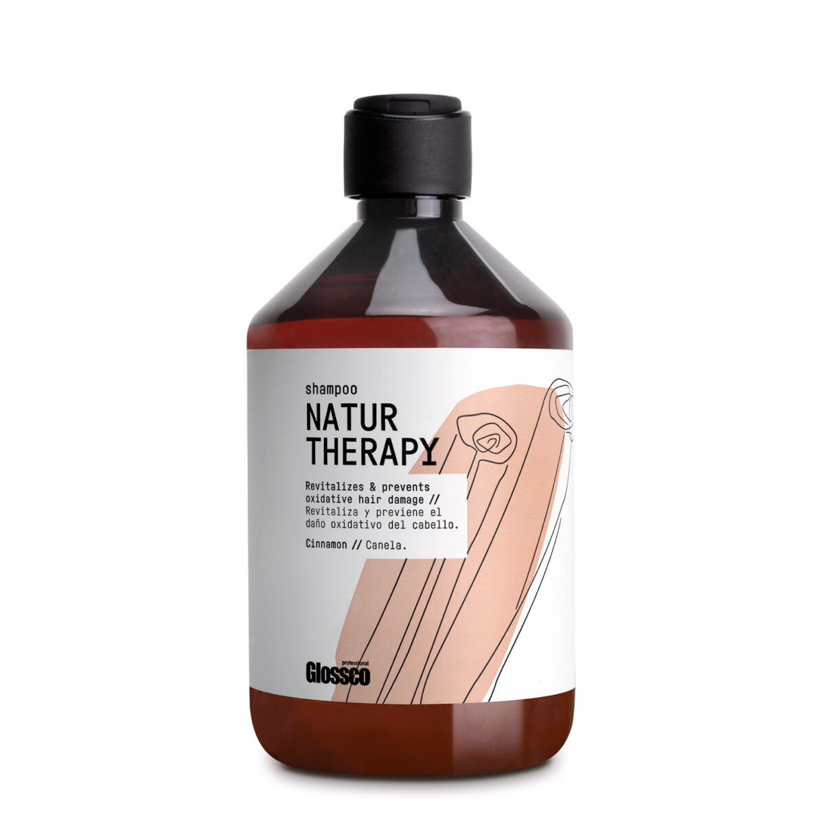 Glossco Professional Natur Therapy Cinnamon vegański szampon delikatnie oczyszczający, 500 ml