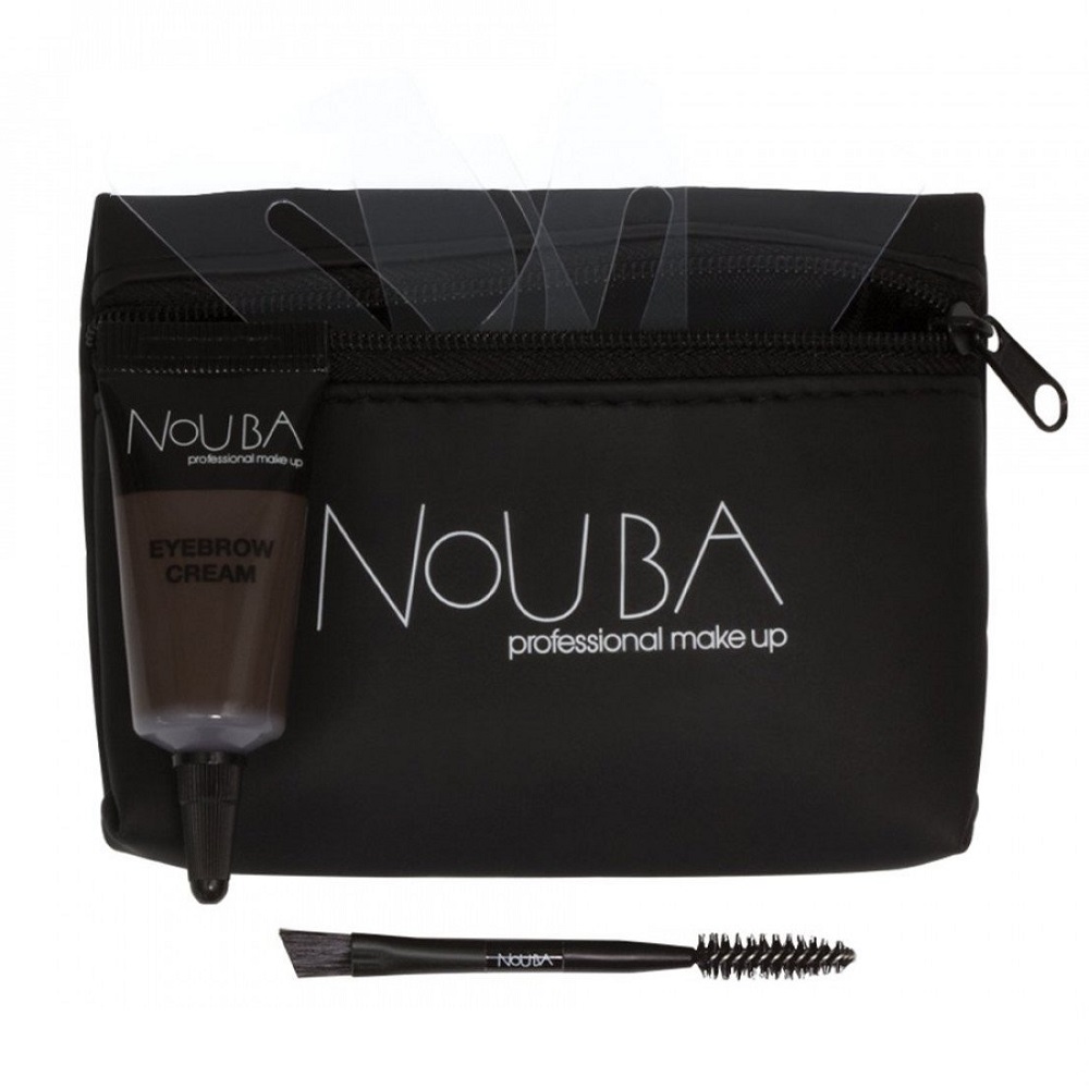 Nouba Eyebrow Improver Set zestaw: krem-żel do stylizacji brwi 30, x ml + dwustronny aplikator, 1 szt. + szablony do brwi, 3 szt. + etui, 1 szt.
