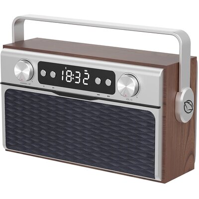 Radio MANTA RDI917 PRO IBIZA Srebrno-Brązowe, Tuner FM z pamięcią stacji, Bluetooth, Złącze USB, Zasilanie Bateryjno-sieciowe