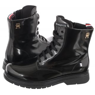 Glany Tommy Hilfiger Lace-Up Bootie Black T4A5-32411-1453 999
