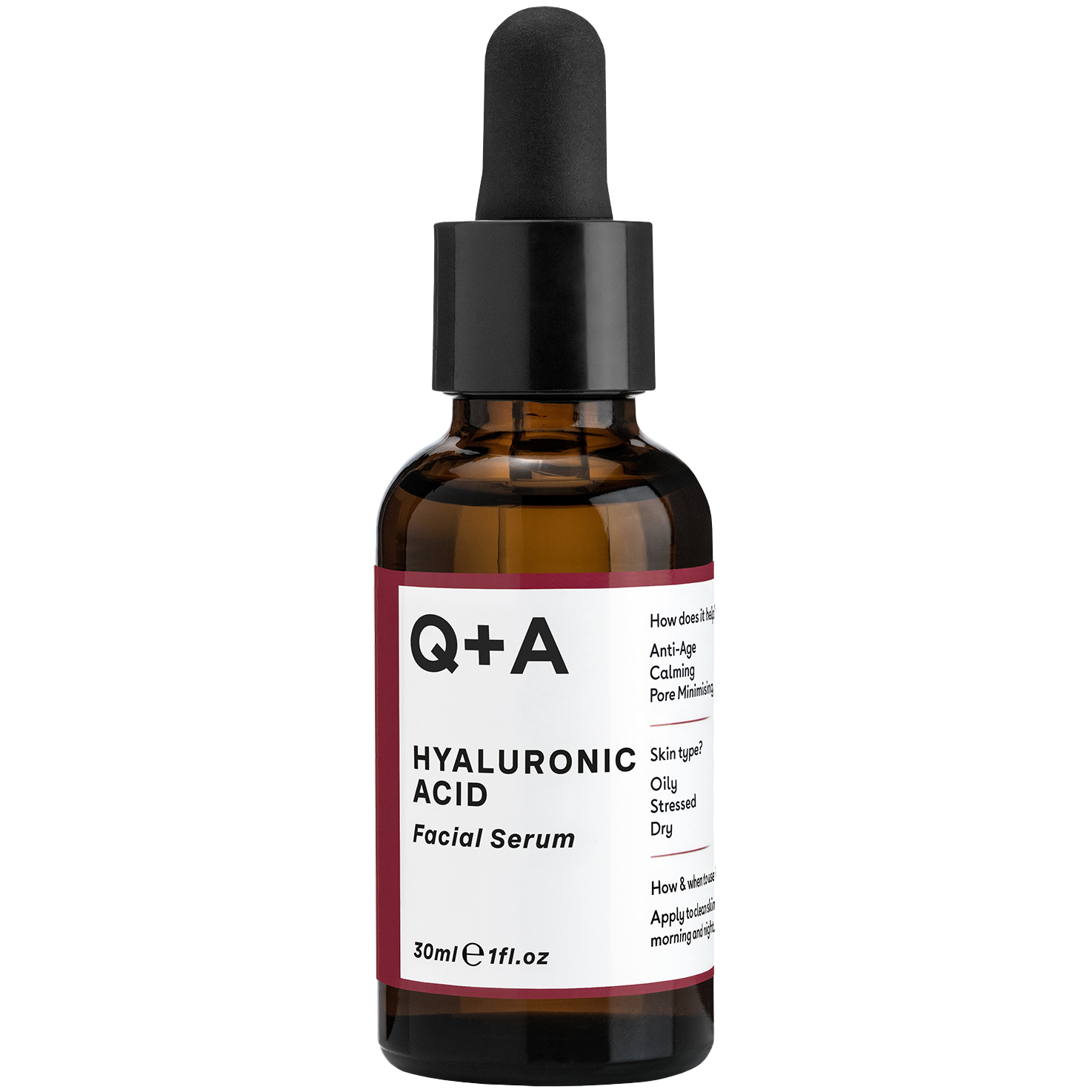 Q+A Hyaluronic Acid nawilżające serum do twarzy z kwasem hialuronowym, 30 ml