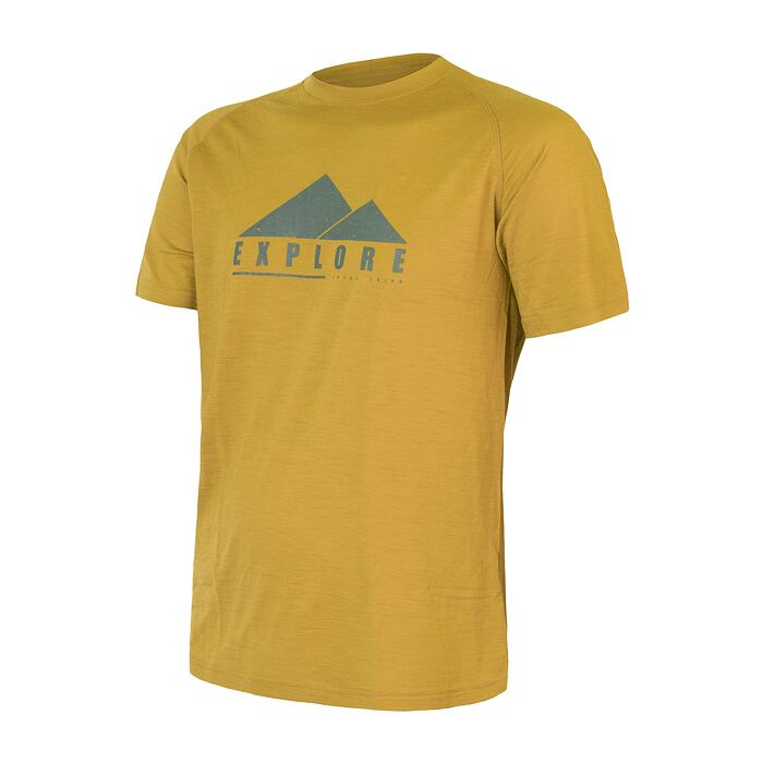 Sensor T-shirt męski Merino Air PT Tee SS mustard Explore
