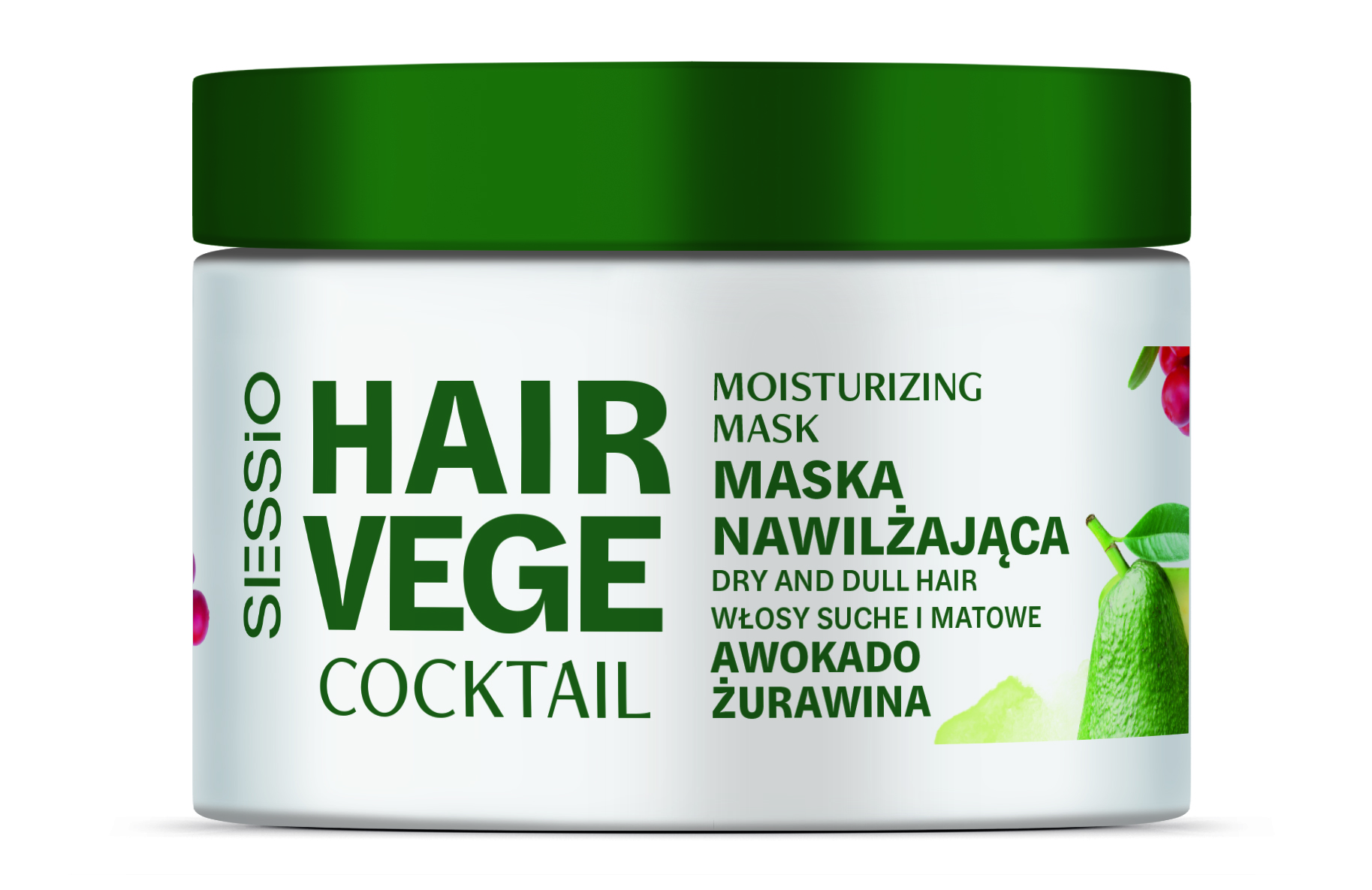 Sessio Hair Vege Coctail nawilżająca maska do włosów awokado&żurawina, 250 g