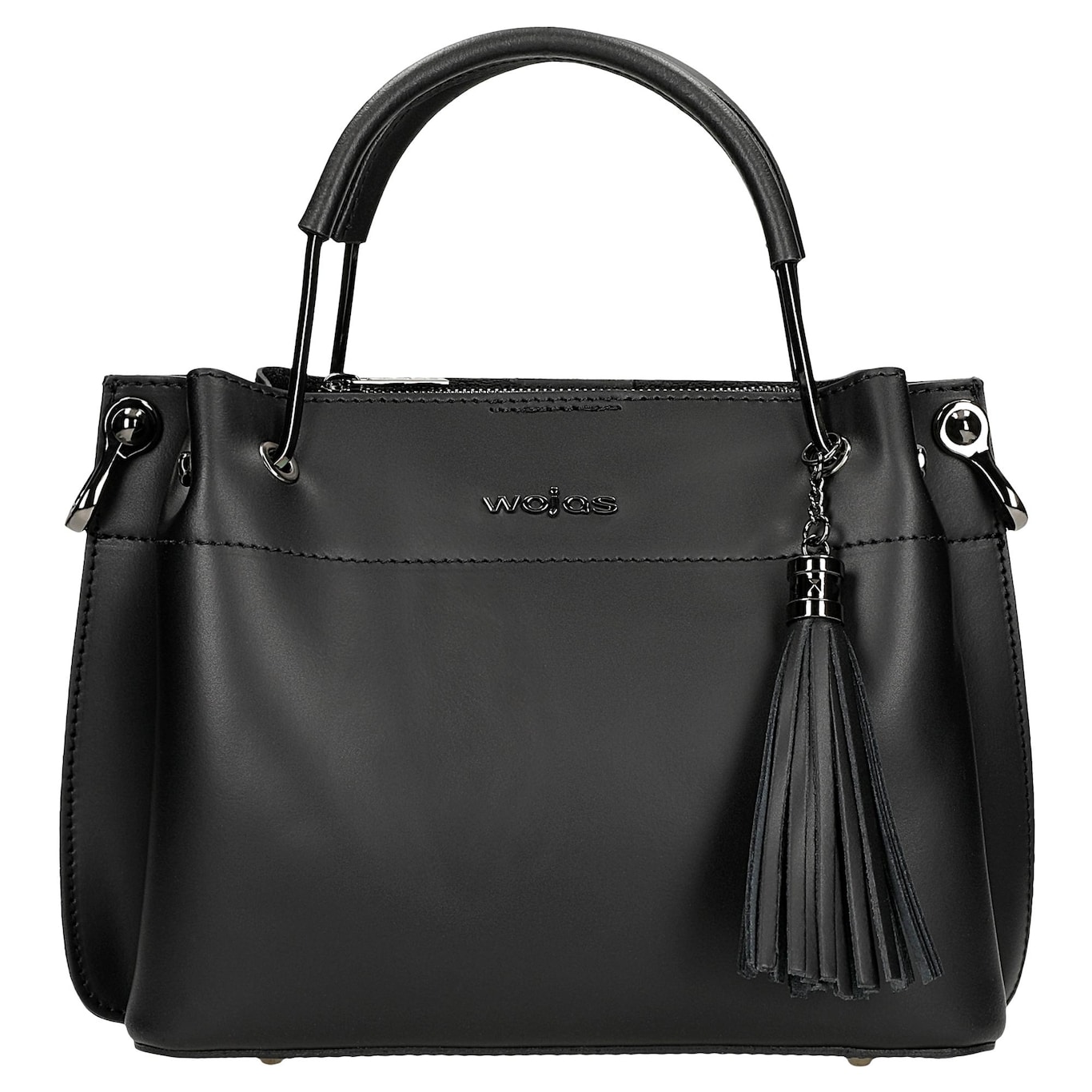 Wojas Czarna Skórzana Torebka Damska Typu Kuferek