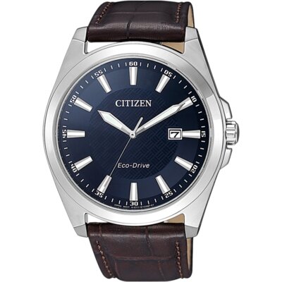Zegarek CITIZEN Eco-Drive Leather BM7108-22L Stalowo-brązowy