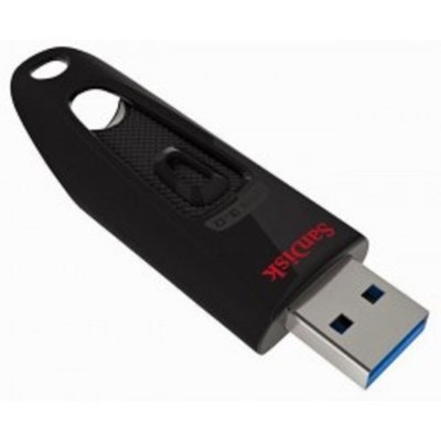 Pendrive SANDISK Cruzer Ultra 64GB, USB 3.2 Gen. 1 (USB 3.0), Odczyt 100 Mb/s Czarny