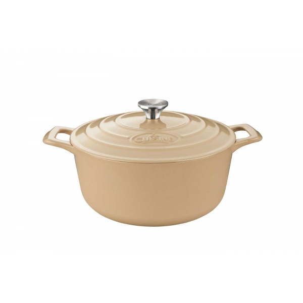 La Cuisine - Garnek żeliwny okrągły 24cm 3.5l Kremowy