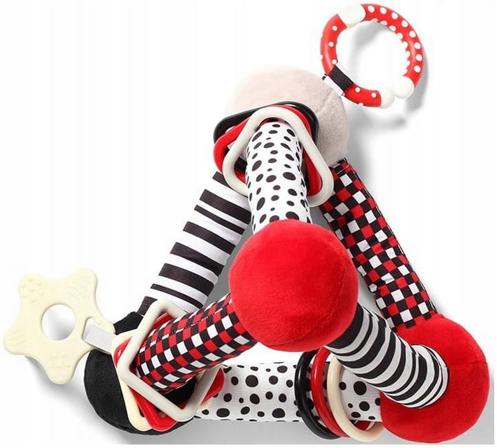 BABYONO zabawka edukacyjna sensoryczna kontrastowa trójkąt tiny yoga