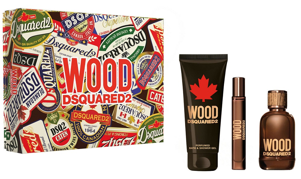 Dsquared2 Wood Pour Homme zestaw męski: woda toaletowa, 100 ml + woda toaletowa, 10 ml + żel pod prysznic, 150 ml