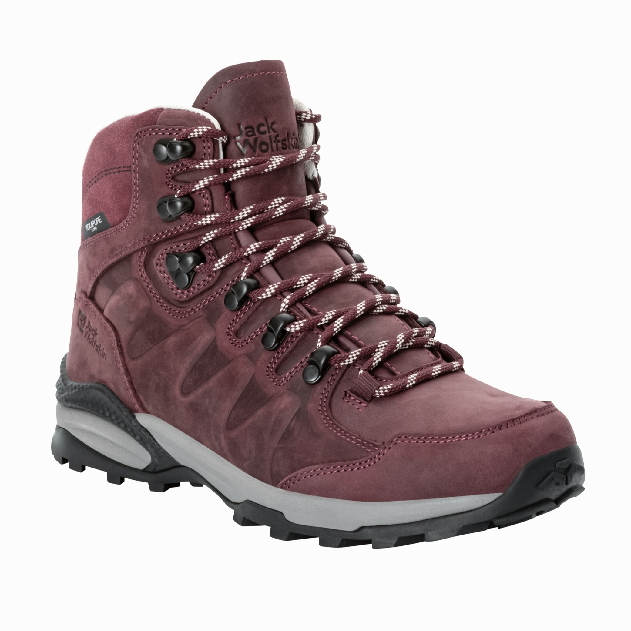 Damskie buty na wędrówki Jack Wolfskin REFUGIO PRIME TEXAPORE MID W dark maroon - 40 Damskie buty na wędrówki Jack Wolfskin REFUGIO PRIME TEXAPORE MID W dark maroon - 40