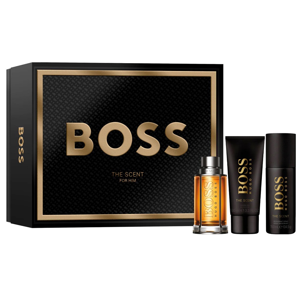 Hugo Boss Boss The Scent zestaw: woda toaletowa męska, 100 ml + dezodorant męski, 150 ml + żel pod prysznic, 100 ml