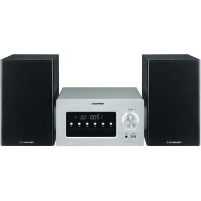 Wieża BLAUPUNKT MS70BT Srebrna, Odtw.CD/-R/-RW, Bluetooth, Tuner FM z cyfrową syntezą PLL, Wejście USB