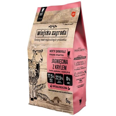 Karma dla kota WIEJSKA ZAGRODA Jagnięcina z krylem 5 kg