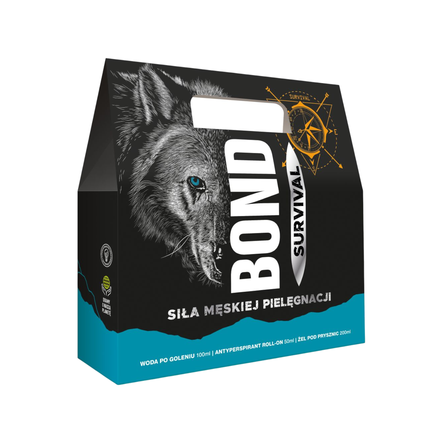 Bond Survival zestaw: woda po goleniu, 100 ml + antyperspirant roll-on, 50 ml + żel pod prysznic, 200 ml