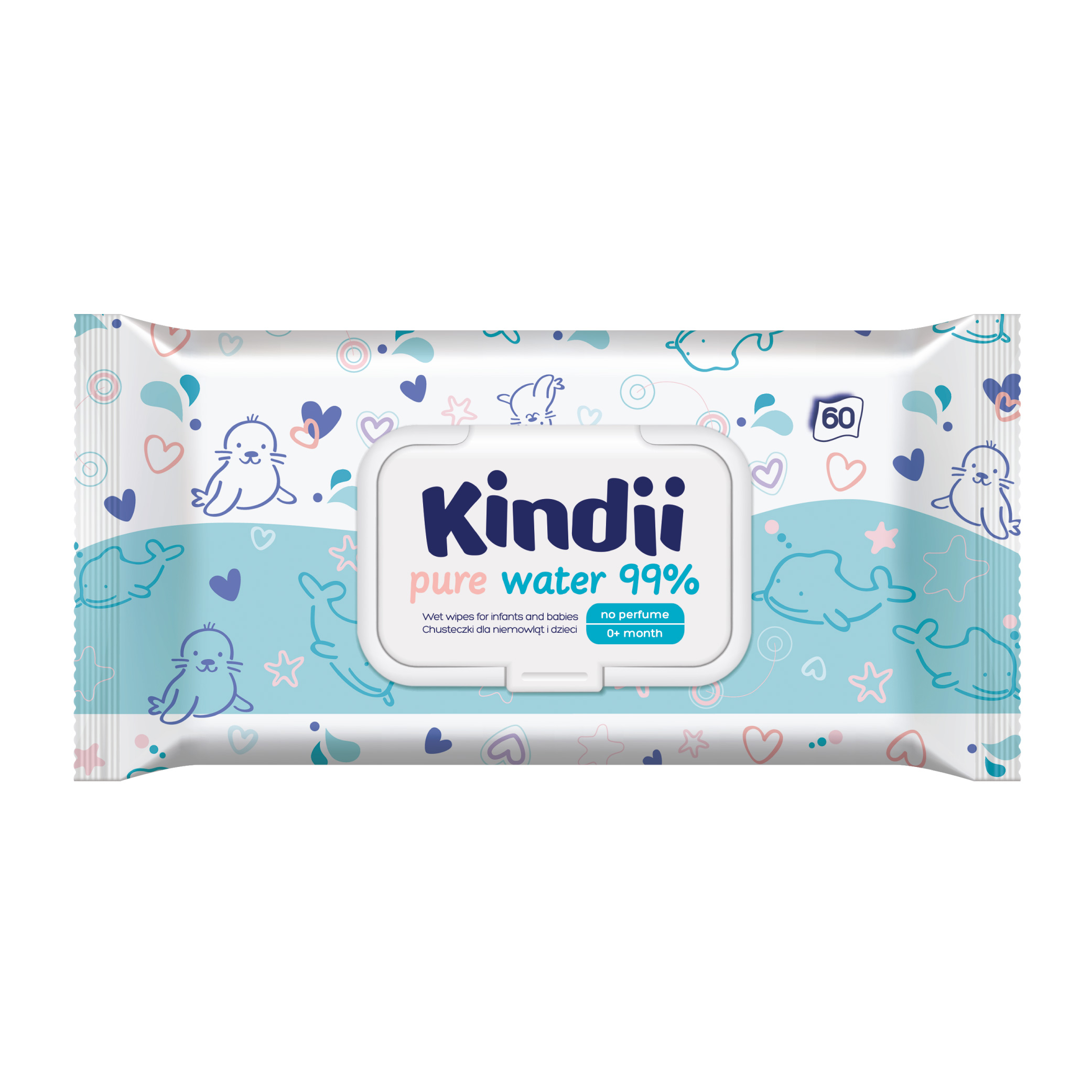 Kindii Pure Water chusteczki dla dzieci i niemowląt, 60 szt./1 opak.