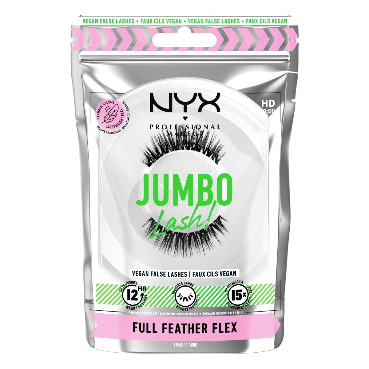 NYX Professional Makeup Jumbo Lash! sztuczne rzęsy full feather flex, 1 opak.
