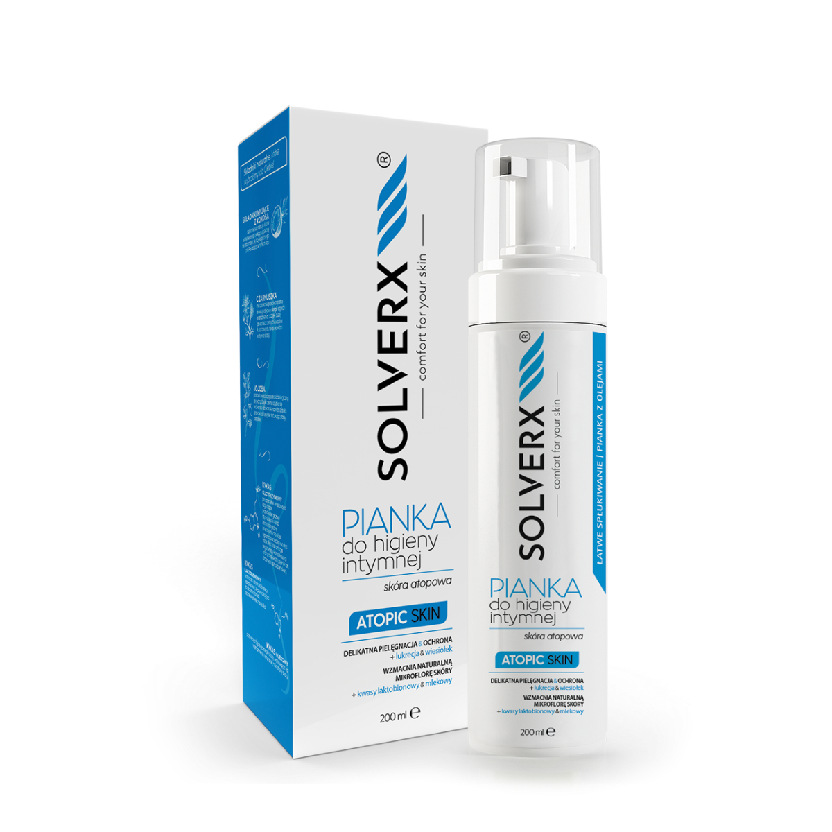 Solverx Atopic Skin pianka do higieny intymnej dla kobiet, 200 ml