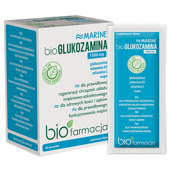 Biofarmacja bioGlukozamina Marine suplement diety, 20 sasz./1 opak.