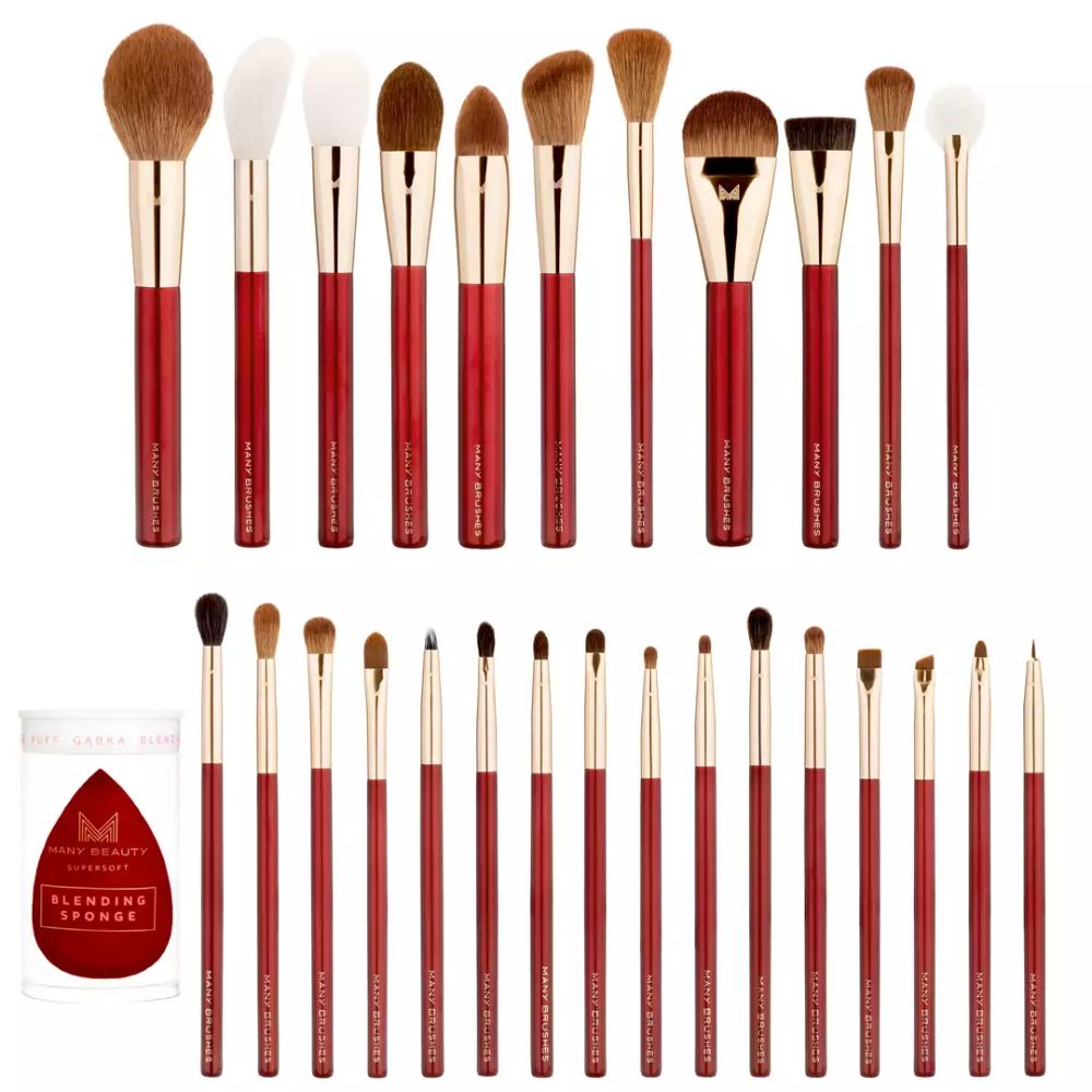 Many Brushes Premium zestaw profesjonalnych pędzli do makijażu, 27 szt.
