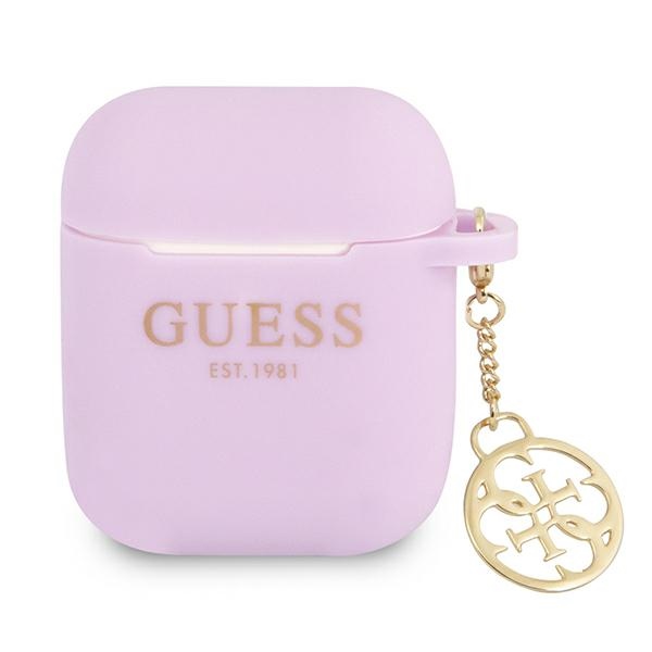 Guess Silicone Classic Logo 4G Charms Purple - etui AirPods