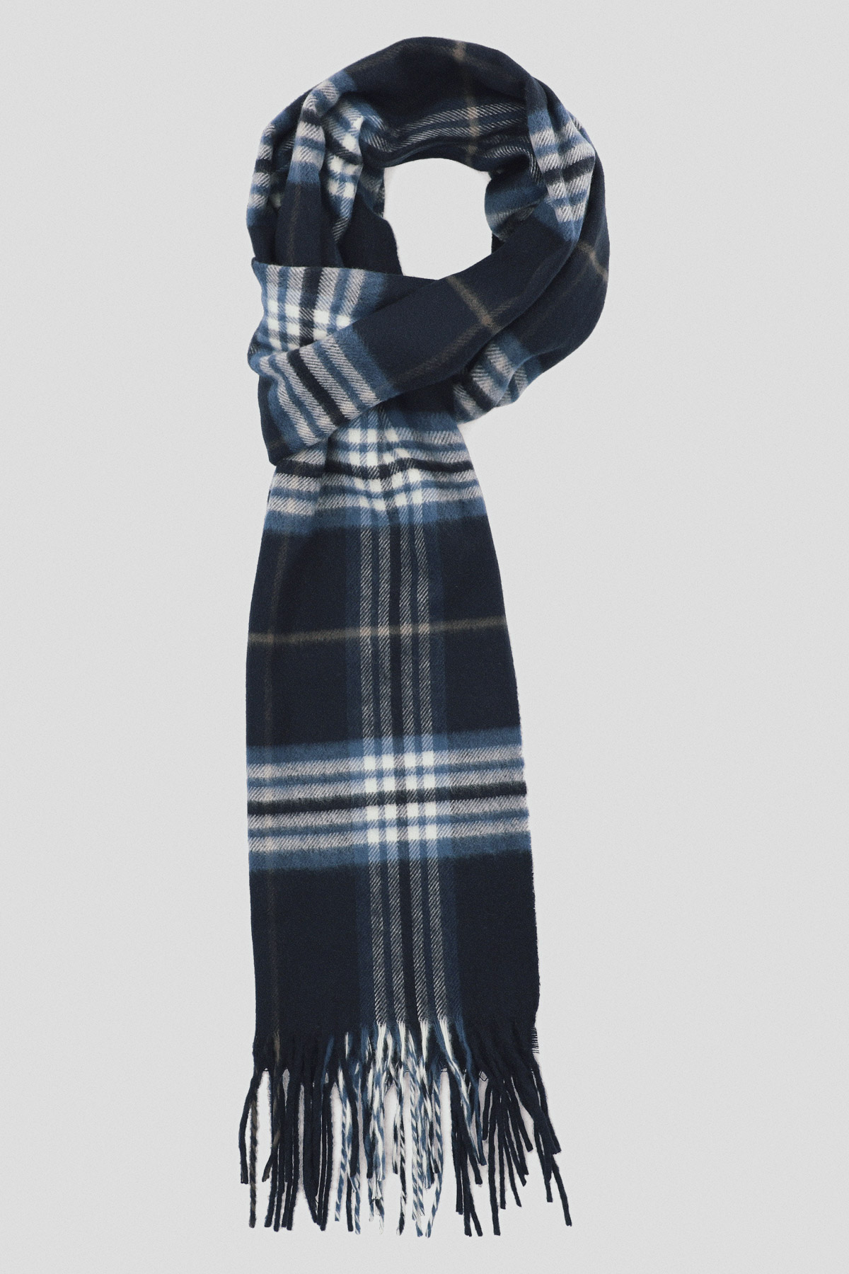 Lancerto Szal Granatowy w Kratę Tartan Unisex