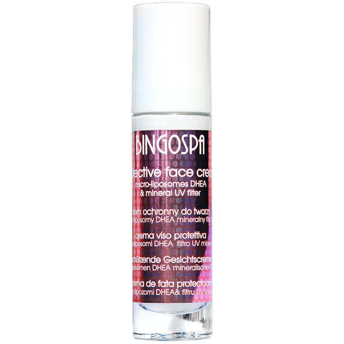 Bingospa krem ochronny do twarzy z mikroliposomami DHEA i mineralnym filtrem uv, 50 g