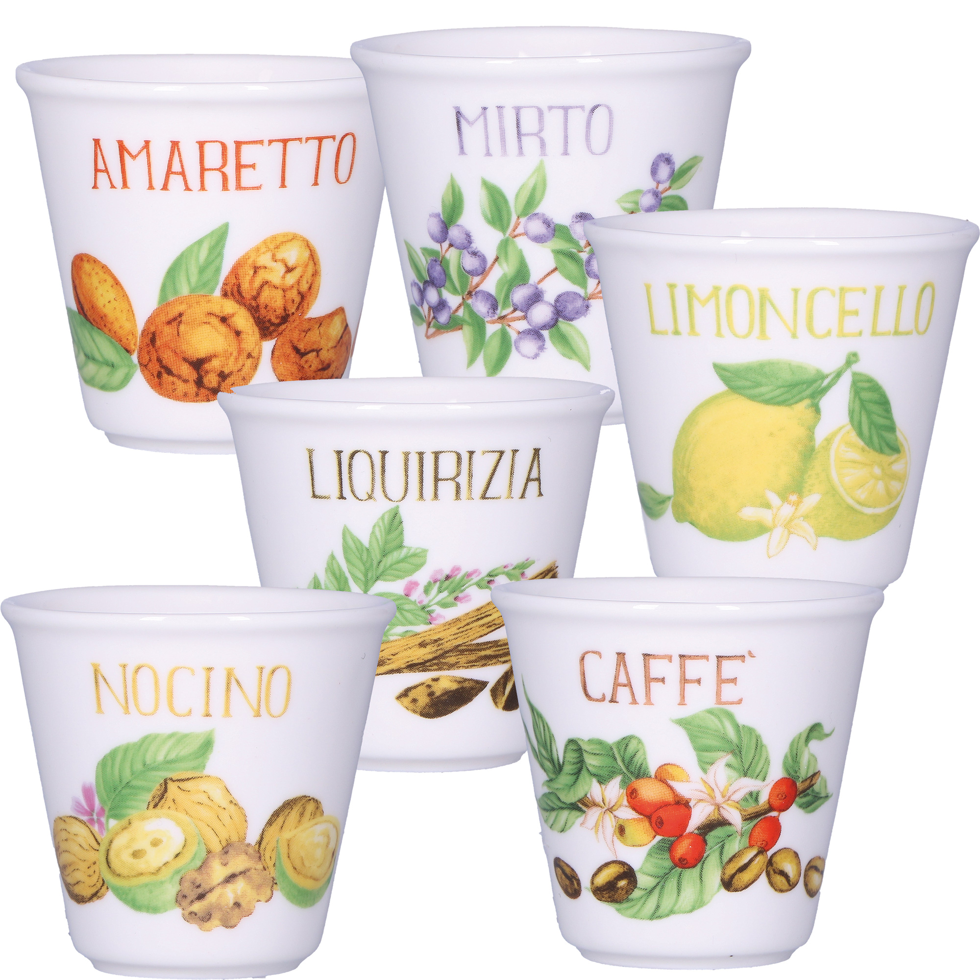 La Porcellana Bianca - Zestaw 6 kieliszków Liquorelli