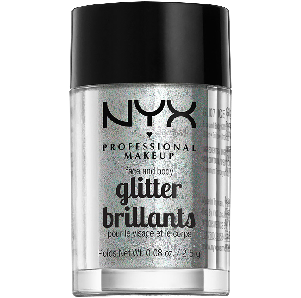 NYX Professional Makeup Face & Body Glitter brokat do twarzy i ciała ice, 2,5 g