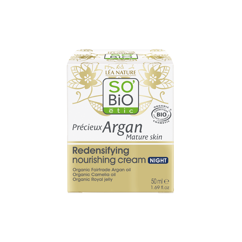 SO'BiO etic Precieux Argan zagęszczający krem odmładzający do skóry dojrzałej na noc, 50 ml