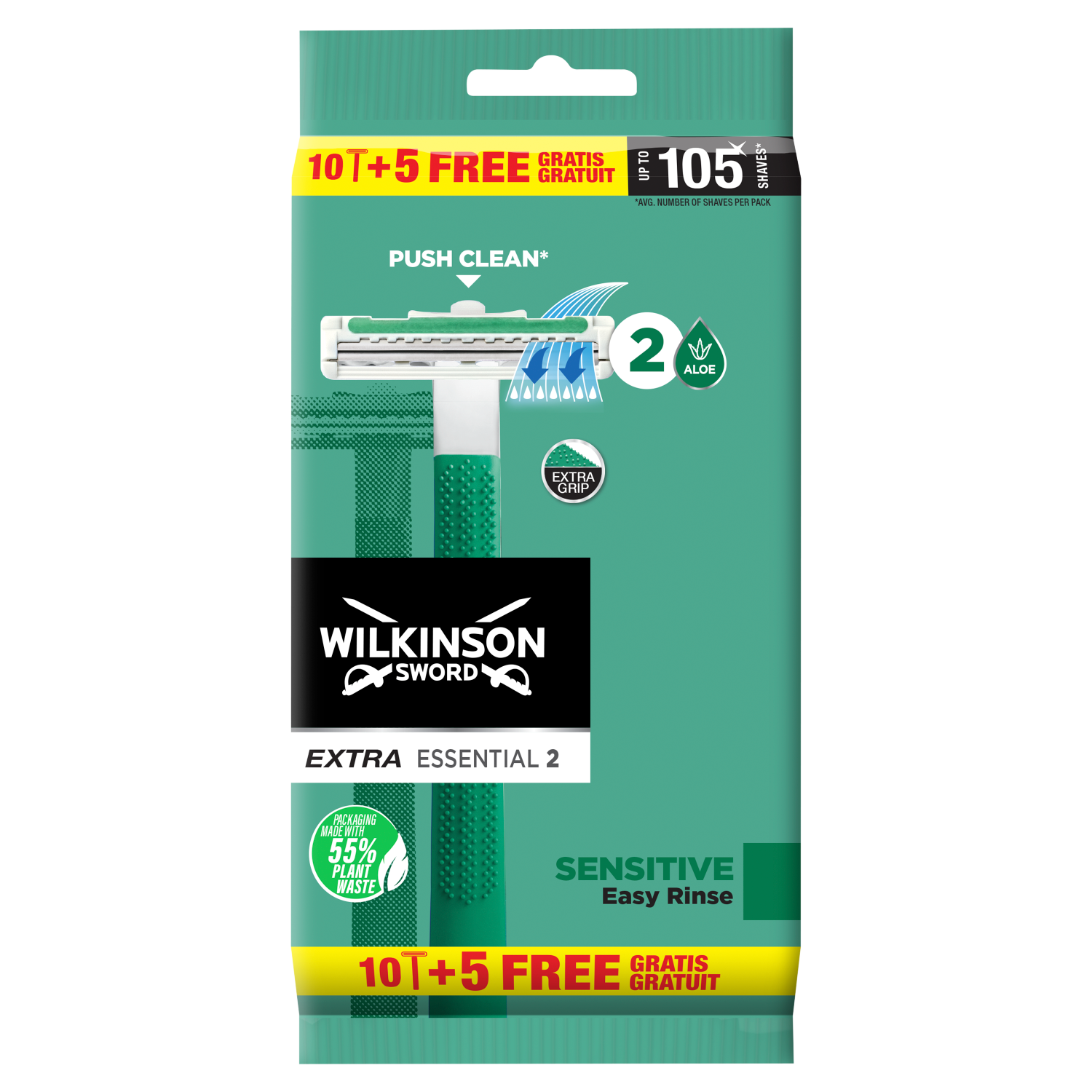 Wilkinson Sword Extra2 Sensitive jednorazowe maszynki do golenia dla mężczyzn, 15 szt.