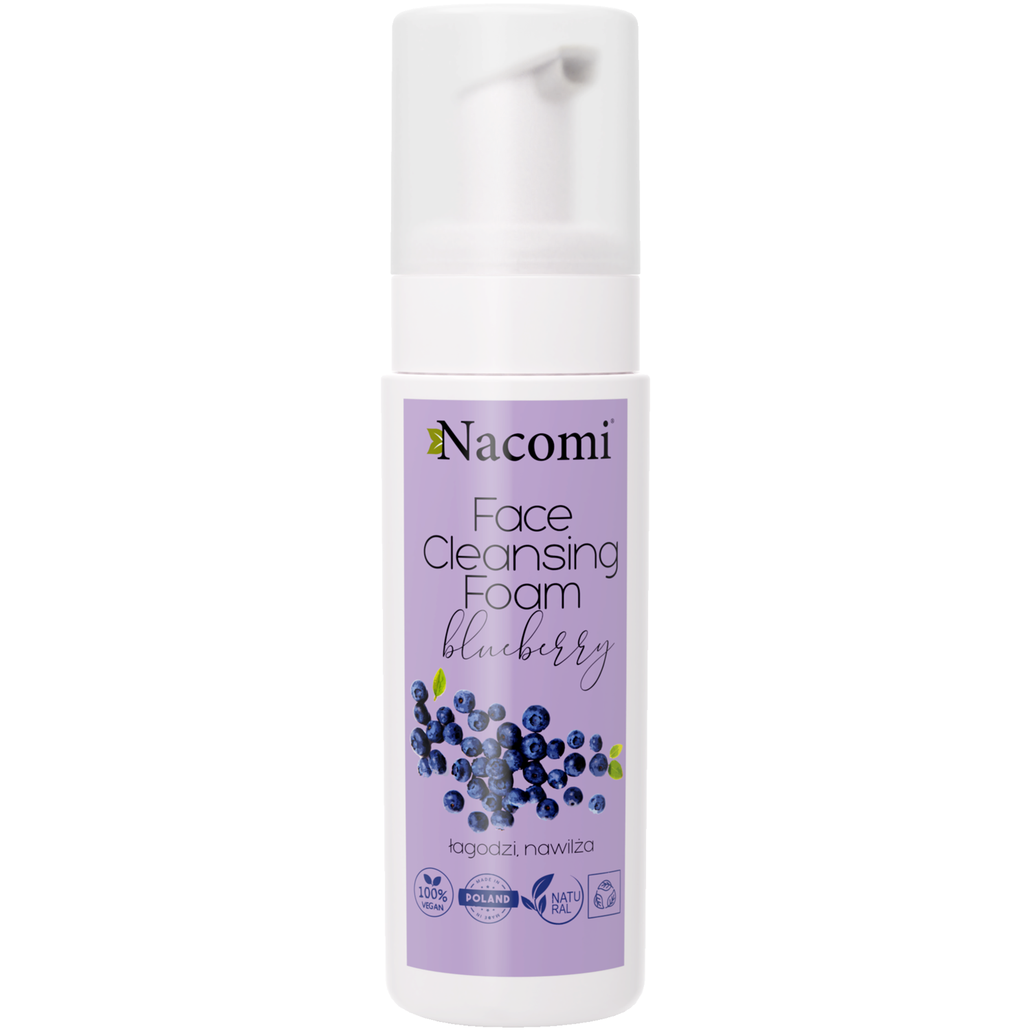 Nacomi oczyszczająca pianka do twarzy z borówką, 150 ml
