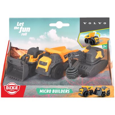 Zestaw pojazdów DICKIE TOYS Constructor Budowlanych Volvo 203722009 (3 sztuki)