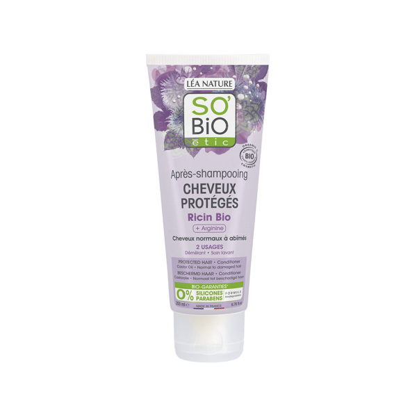 SO'BiO etic odżywka chronione włosy Olej Rycynowy i Arginina, 200 ml