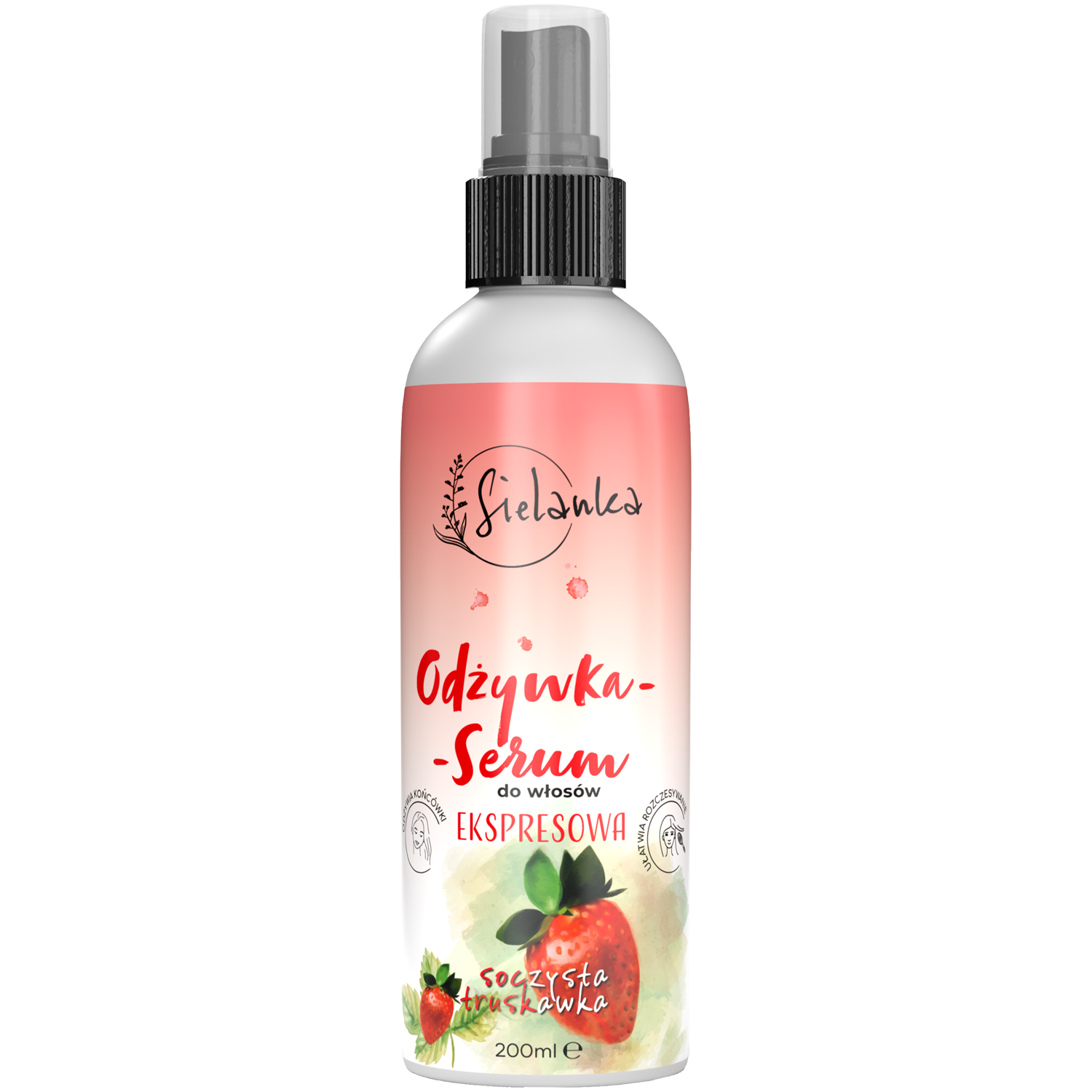 Sielanka Soczysta Truskawka rewitalizująca ekspresowa odżywka-serum w sprayu do włosów, 150 ml