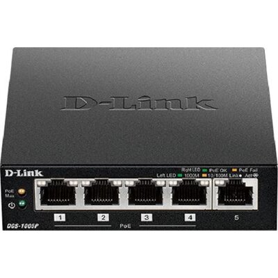 Switch D-LINK DGS-1005P Fast Ethernet, 5 portów, Funkcja PoE