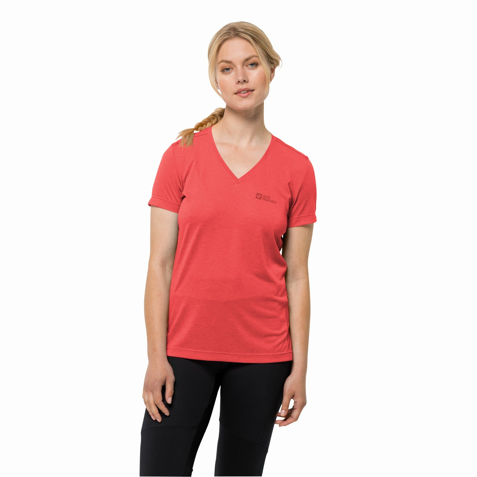 T-shirt damski Jack Wolfskin CROSSTRAIL T WOMEN vibrant red - XL