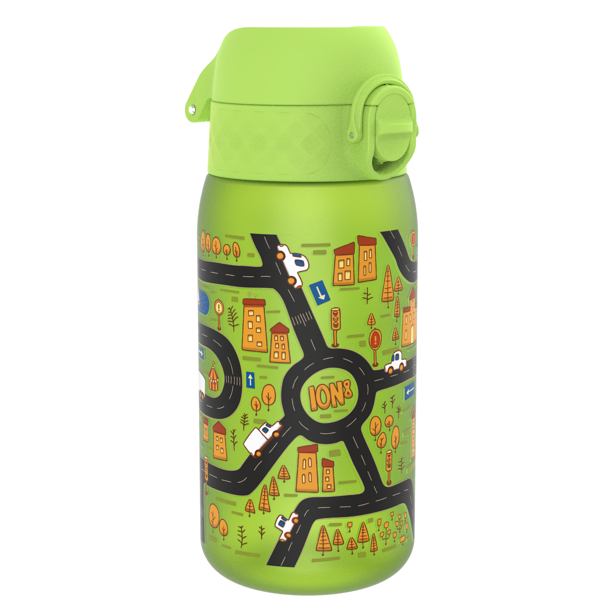Ion8 bidon z ustnikiem BPA Free Zielony Samochody, poj. 350 ml, 1 szt.