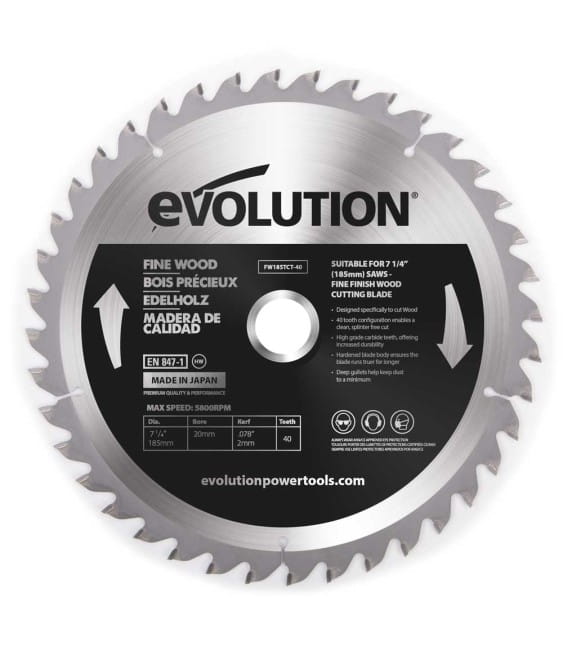 Piła widiowa do cięcia drewna 185 mm / 40z do pił ukośnych EVOLUTION