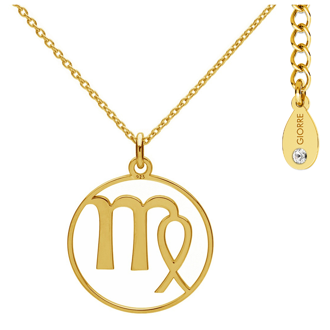 Giorre Znak Zodiaku Panna naszyjnik ze srebra próby 925 z kryształem Swarovskiego, 1 szt.
