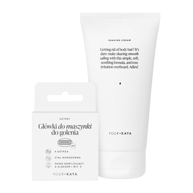 Your Kaya zestaw podwójna gładkość: krem do golenia, 150 ml + wymienne główki, 4 szt.
