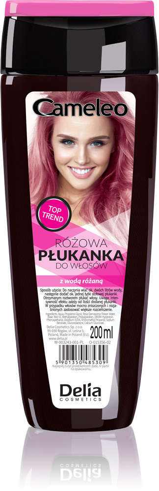 Delia Cameleo 03 Róż Płukanka do włosów z wodą różaną, 200 ml