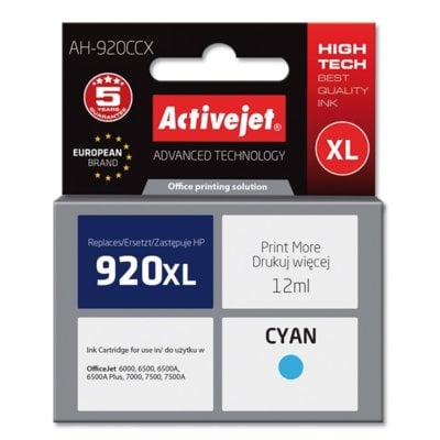 Tusz ACTIVEJET do HP 920 XL CD972AE Błękitny 12 ml AH-920CCX