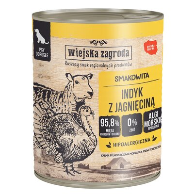 Karma dla psa WIEJSKA ZAGRODA Indyk z jagnięciną 800 g
