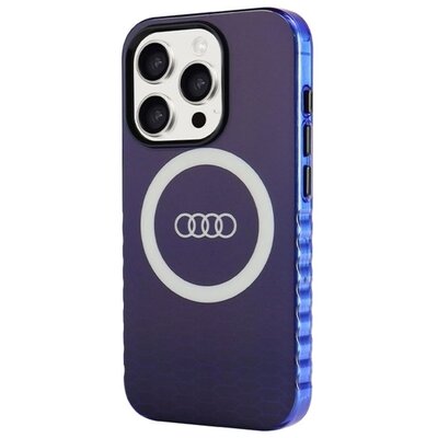 Etui AUDI IML Big Logo MagSafe do Apple iPhone 15 Pro Niebieski