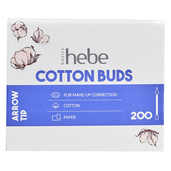 Hebe Basics Cotton Buds patyczki higieniczne z jednostronnym grotem, 200 szt./1 opak.