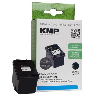 Tusz KMP do HP 651 C2P10AE Czarny 22 ml P0651,0001
