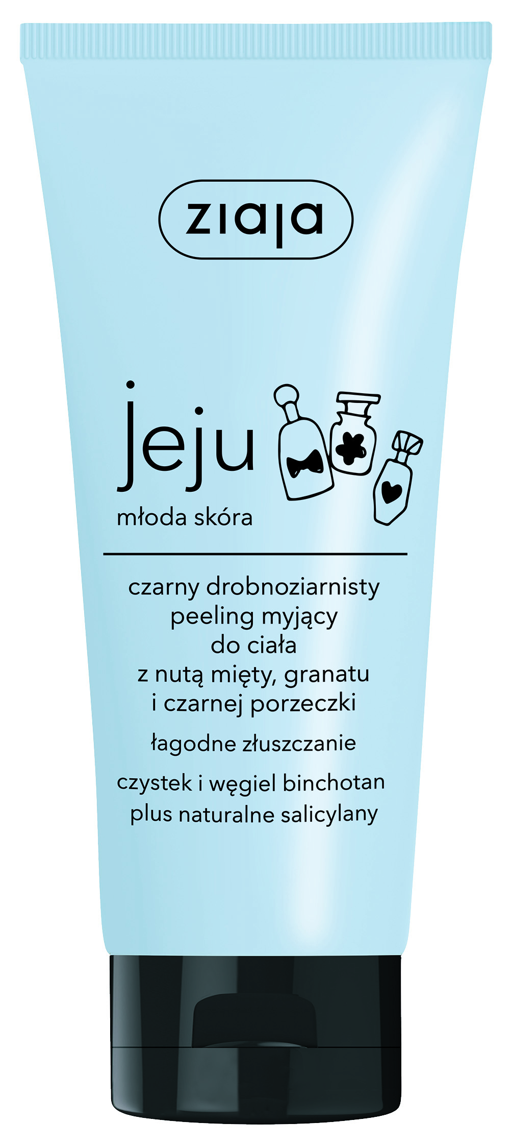 Ziaja Jeju, peeling czarny drobnoziarnisty do ciała łagodnie złuszczający, 200 ml